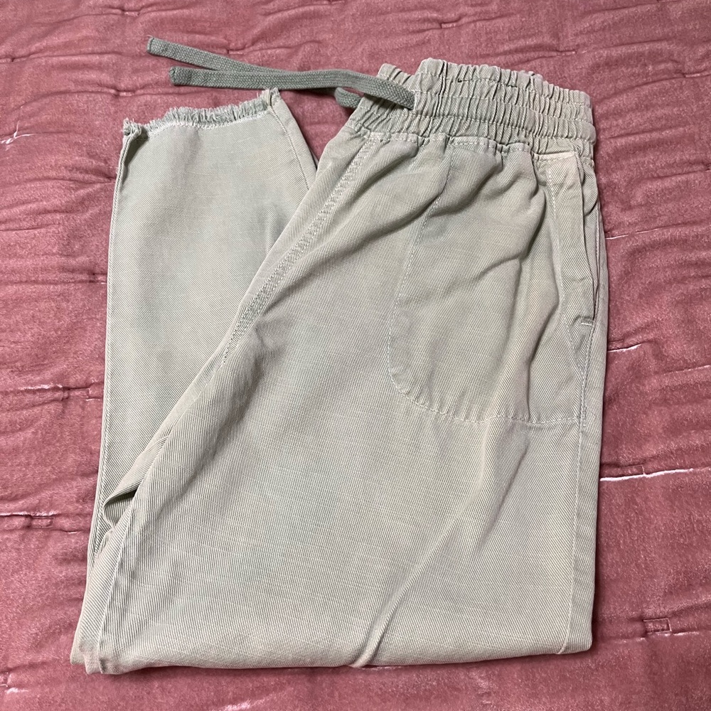 Zara Wonens Light Green Denim Joggers